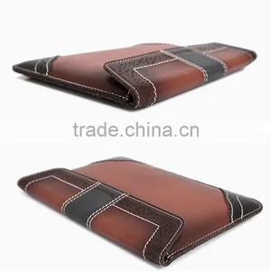 Vintage Style Brush-Off Leather Contrast Stitching Tablet Case With Hollow Out Design For IPad Mini3/Air2 OEM/ODM thumbnail-5