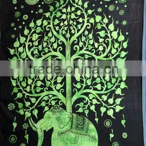 Small Size Multicolored Tapestry Wall Hanging Throw Wholesale Indian Bedsheet thumbnail-5