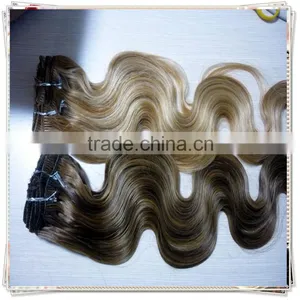 Top Quality Double Drawn Blonde Clip in Peruvian Hair Extension thumbnail-1