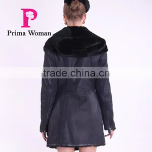 New Design Used Long Winter Women Coat With Medium Length Wool Fur thumbnail-4