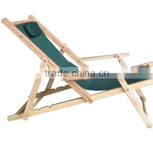 Foldable Wooden Leisure Beach Chair thumbnail-3