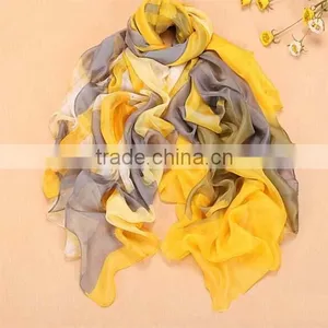 Cool Printing Big Size Plain Square Silk Chiffon Scarf thumbnail-5