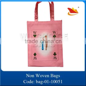 New Quality Pink Poker Printing Non Woven Folding Shopping Bags thumbnail-1