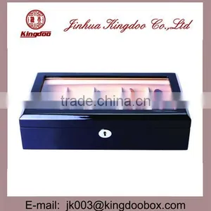 Jinhua Supplier Rectangular Wooden Handmade PU Leather Sunglasses Box With Window thumbnail-5