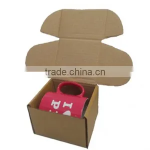 Custom Logo Printing Brown White Kraft Paper Postal Mug Shipping Package Box With Strong Single Wall Corrugated Cardboard Quality Choice thumbnail-1