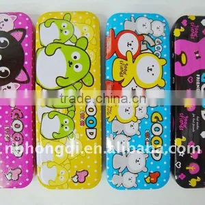 4 Patterns Lovely Cartoon Metal Pencil Case thumbnail-1