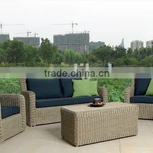 POPULAR ROUND PE RATTAN GARDEN SOFA thumbnail-1