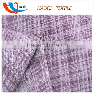 Purple Plaid Shirt 50% Cotton 50% Rayon Blend Fabric thumbnail-1