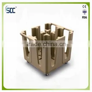 Restaurant Plastic Plate Trolleys With Wheels for Plate Loading thumbnail-1
