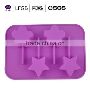 Wholesale 2014 Hot Sale Newest Star and Flower Shape Silicone Ice Cube Tray thumbnail-1