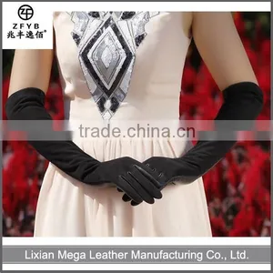 2016 New Style Wholesale Ladies Long Suede Leather Opera Long Gloves thumbnail-1