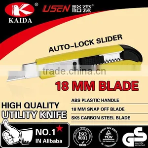 18mm Snap Off Blade Plastic Handle Knife Auto Lock Slider Stationery Cutter thumbnail-1