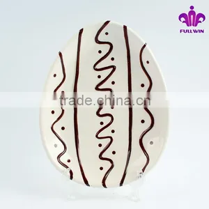 Egg Shape Personalized Porcelain Plates White Porcelain Plate thumbnail-2