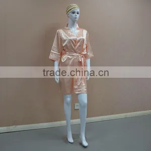 Beautiful Short Champagne Satin Silk Like Fashion Sleepwear and Nightgown for Women thumbnail-1
