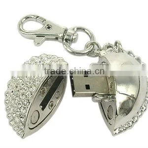 Metal Jewelry 4GB Rhinestones USB Flash Drive for Birthday Gifts and Premium thumbnail-1