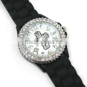 New Blue Geneva Crystal Jelly Gel Silicon Teenagers Girls Women's Wrist Watches thumbnail-5
