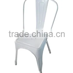 Industrial Metal Side Chair Gloss Finish Dinning Colorful Stackable Chair thumbnail-3