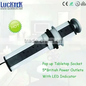British Tabletop Vertical Retractable Power Socket With Cheap Price thumbnail-1