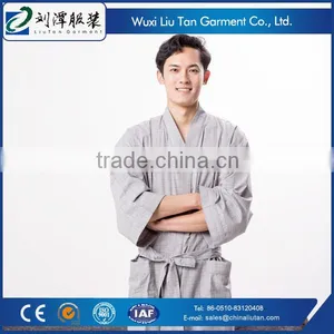 Grey Plaid Men's Sexy Asian Pajamas Sleepwear Producer thumbnail-3