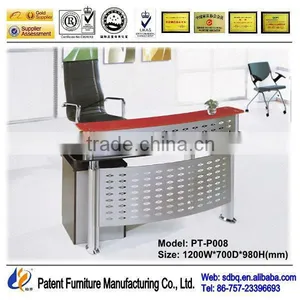Office Reception Desk With Glass Top Shop Counter Design PT-P008 thumbnail-1
