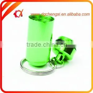 2016 Hot Sale Green Round Bottom Waterproof Pill Box With Keyrings,Earplug Storage Bottle thumbnail-2