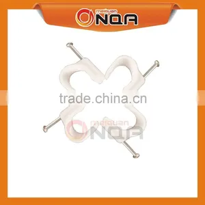 Free Sample Round Shape Cable Clips With Steel Nail Hook Holder 9mm thumbnail-1