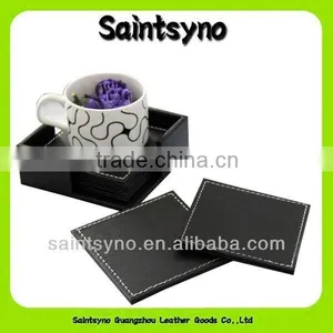 Made in China Custom Promotional Gift Leather Drink Coaster 13004B thumbnail-1
