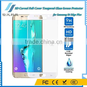 9H Full Cover Curved Tempered Glass Screen Protector for Samsung S6 Edge Plus White thumbnail-4