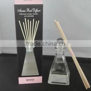 3.6oz/100ml 8 Rattan Sticks Inside Rose Aroma Reed Diffuser thumbnail-1