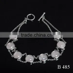 Hot Selling Friendship Bracelets Pink Quartz Gemstone Bracelet thumbnail-3