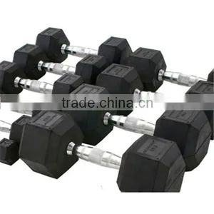 Professional High Quality Rubber Hex Dumbbell thumbnail-2