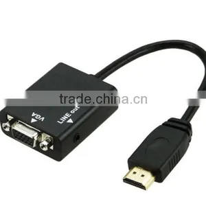 HDMI to VGA With Audio Output Cable Adapter Lead for HDTV PC PS3 thumbnail-2
