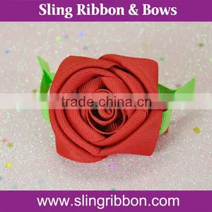 Wholesale New Arrival Red Pre-made Ribbon Flower For Garment Accessories thumbnail-1