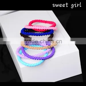 Popular Elastic Hair Bands Ties Ponytail Hair Holder Hair Rope Round Shape-F12 thumbnail-5