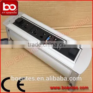 Desktop Motorized Pop Up Box With VGA Cable/Tabletop Rotatable Sockets thumbnail-1