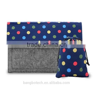 Wool Felt + Canvas Sleeve Carrying Bag for Mabook Laptop Notebook Cover Sleeve thumbnail-5