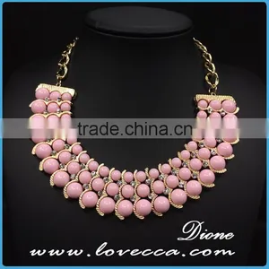 New Fashion Rhinestone Exaggerate White Tassel Bead Necklace Chain thumbnail-3