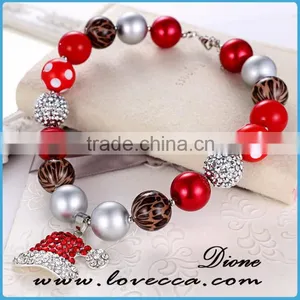 Handmade Christmas Stretch Bracelet With Snowman Hat Painted Glass Bead thumbnail-5