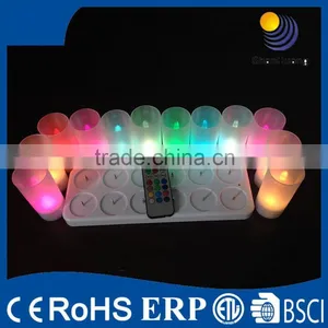 ABS Pillar Flamless Rechargeable Colorful Candle With Stand and Remote Control thumbnail-6