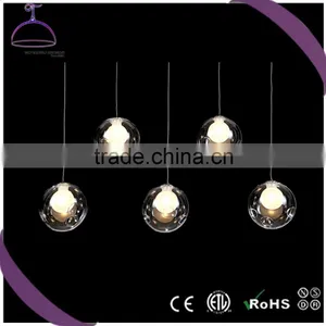 Ball Glass Shade Hot Sale Clear Family Cheap Pendant Lamp With 5 Heads thumbnail-1