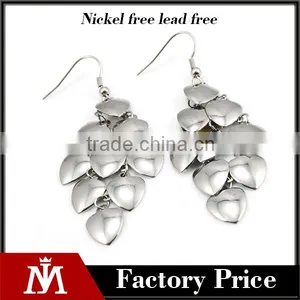 2017 Latest Stainless Steel Siver Multilayer Heart Charm Earring Pendant Jewelry thumbnail-1