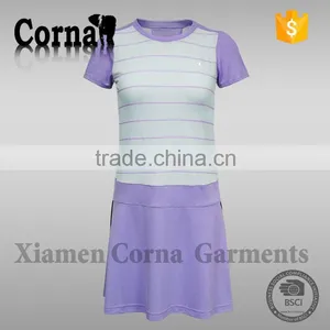OEM Service Breathable Polyester Outdoor Sport Women's One-piece Knitted Beautiful Dress thumbnail-1
