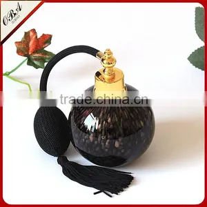 OUBOAO Handmade Luxury Airbag Glass Black Perfume Bottle , Screw Cap Repeatable Use Empty Perfume Bottle thumbnail-1