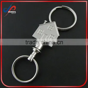 Custom House Shape Pull Apart Metal Keychains thumbnail-1