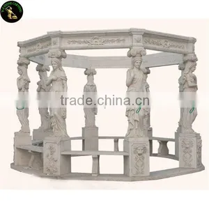 Marble Gazebo With 8 Figure Pillars Round thumbnail-1