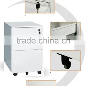 2016 Latest Mobile Cabinet Pedestal 3-drawers Office Lightweight Steel Filing Cabinets thumbnail-2