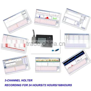 CE Approved 3 Channel Mini 24/72/144-hour LCD ECG Holter Recorder System With Premier Holter Software-ECGLAB thumbnail-1