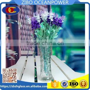 Glass Vase Slender Clear Glass Flowerpot Lucency and Green thumbnail-1