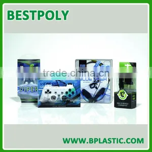 WHOLESALE CLEAR PLASTIC EARPHONE PACKAGING BOX WITH PRINTING thumbnail-1