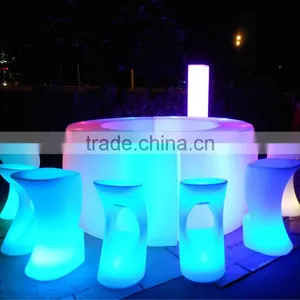 Illuminated Rechargeable Operated Color Change Led Round Bar Counter thumbnail-2